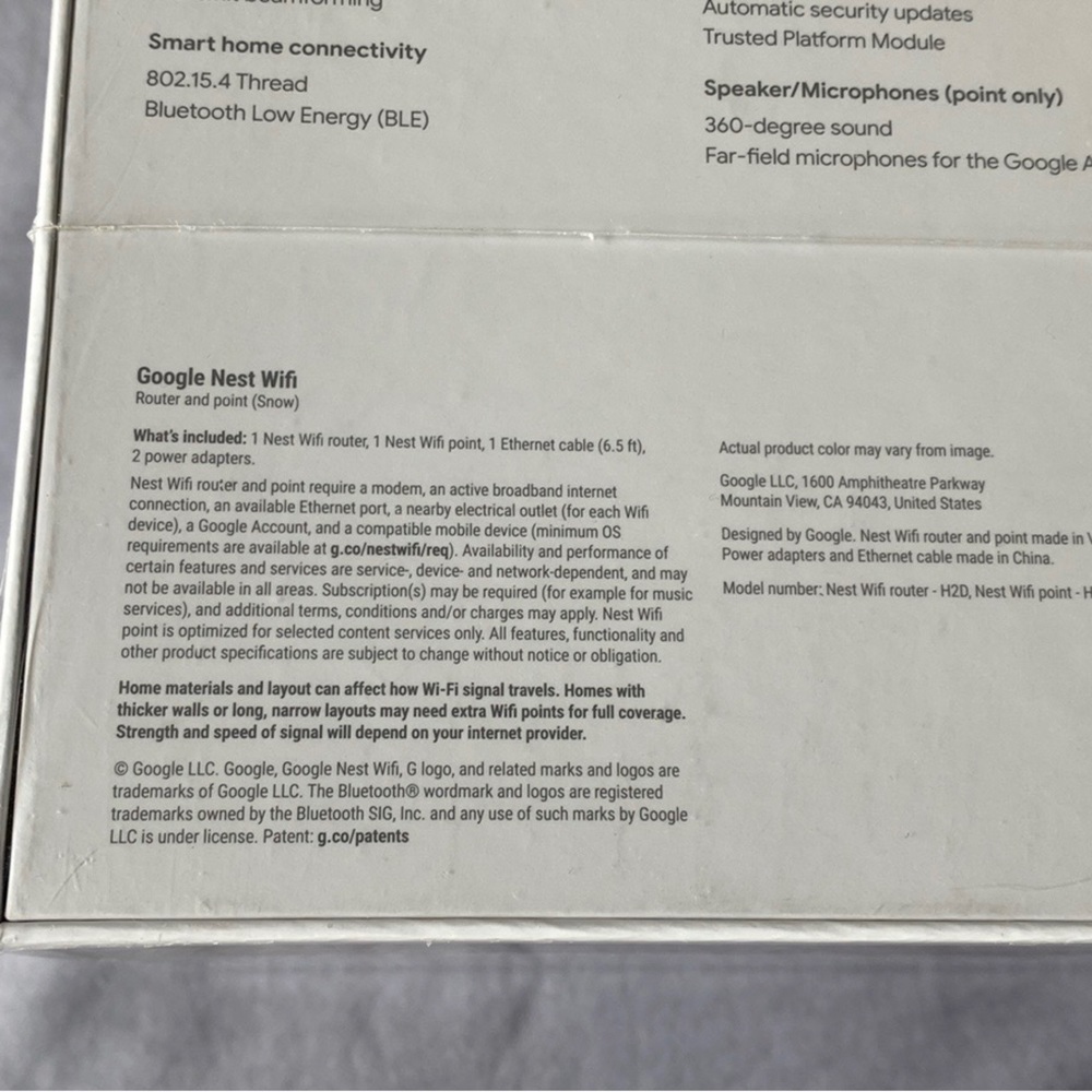 New Google Nest Mesh Wi-Fi Router and Pointer. 1 sealed and 1 opened but unused - Picture 3 of 3